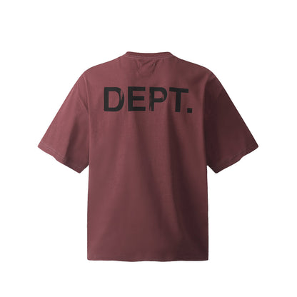 GALLERY DEPT Hand-Painted Distressed T-Shirt Deep Red