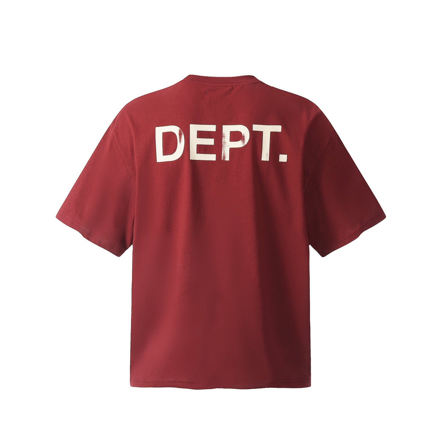 GALLERY DEPT Hand-Painted Distressed T-Shirt Deep Red