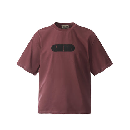 GALLERY DEPT Hand-Painted Distressed T-Shirt Deep Red