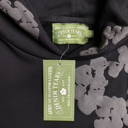 DENIM TEARS COTTON WREATH HOODIE MONOCHROME BLACK