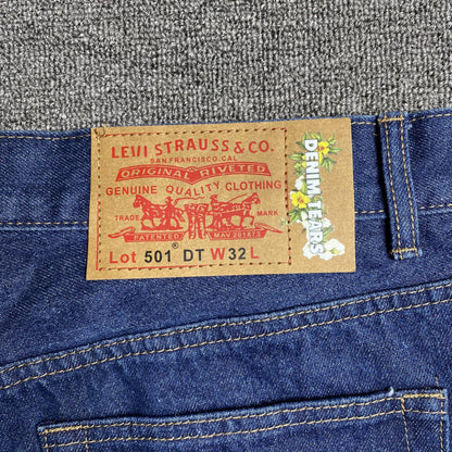 DENIM TEARS x LEVI'S COTTON WREATH JEANS DARK BLUE